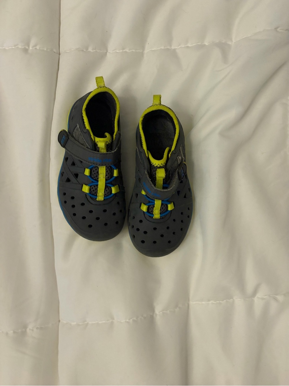 Stride Rite Gray and Lime Water-Friendly Slip-On Shoes